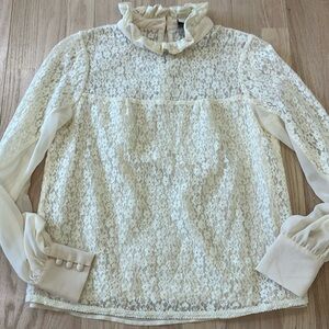 Women’s Tuckernuck Rosalee cream lace blouse Small